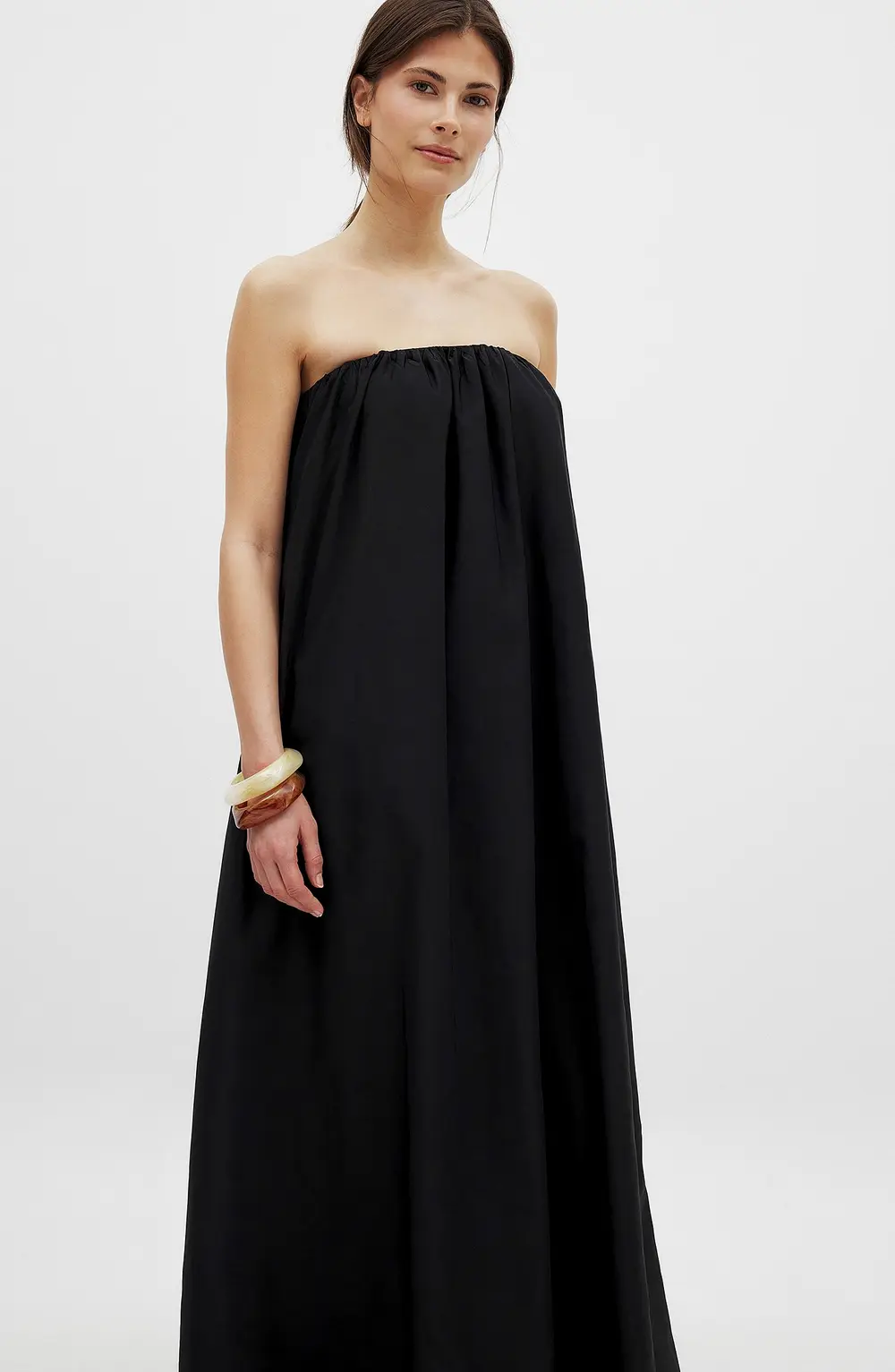 Convertible Maxi to Mini Bubble Dress Black
