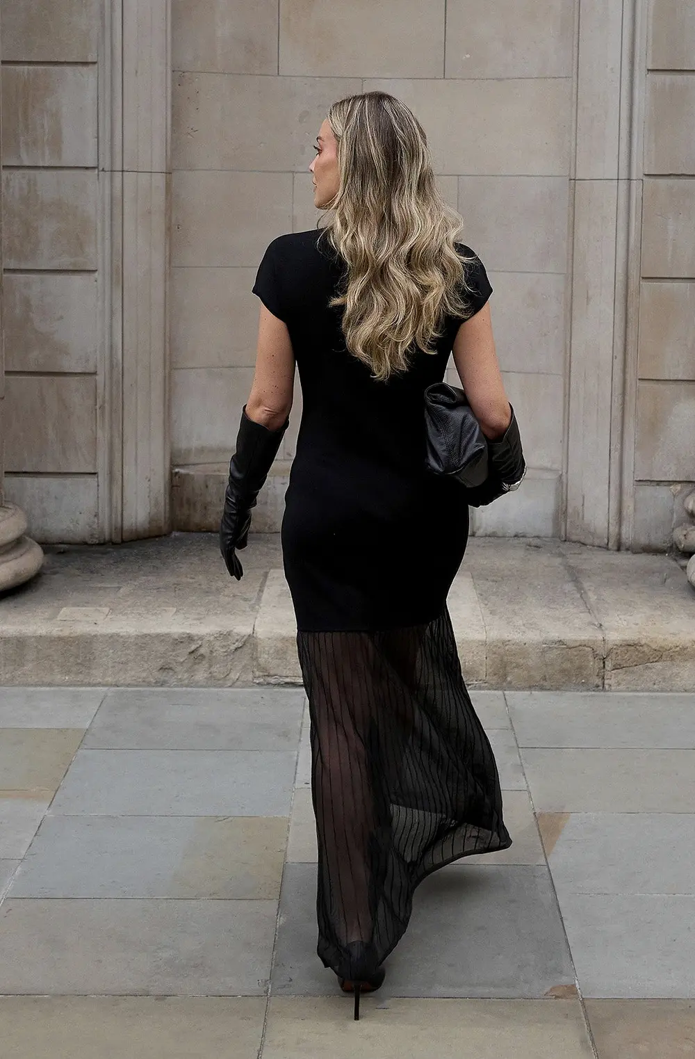 Knitted Sheer Maxi Dress Black