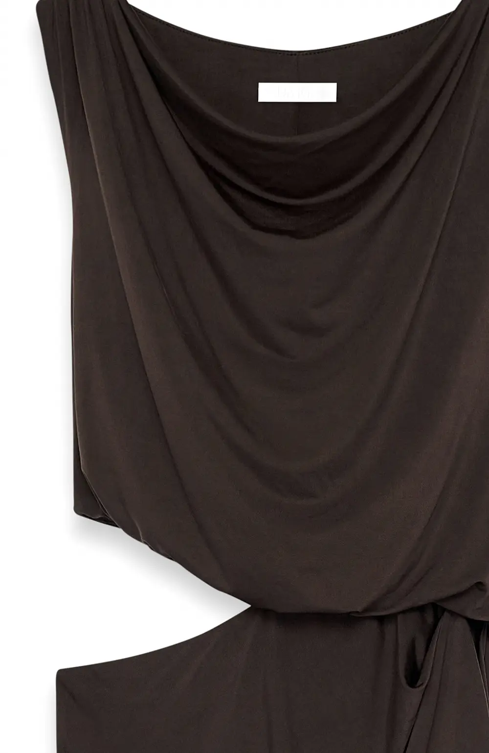 Cut Out Detail Midi Dress Brown