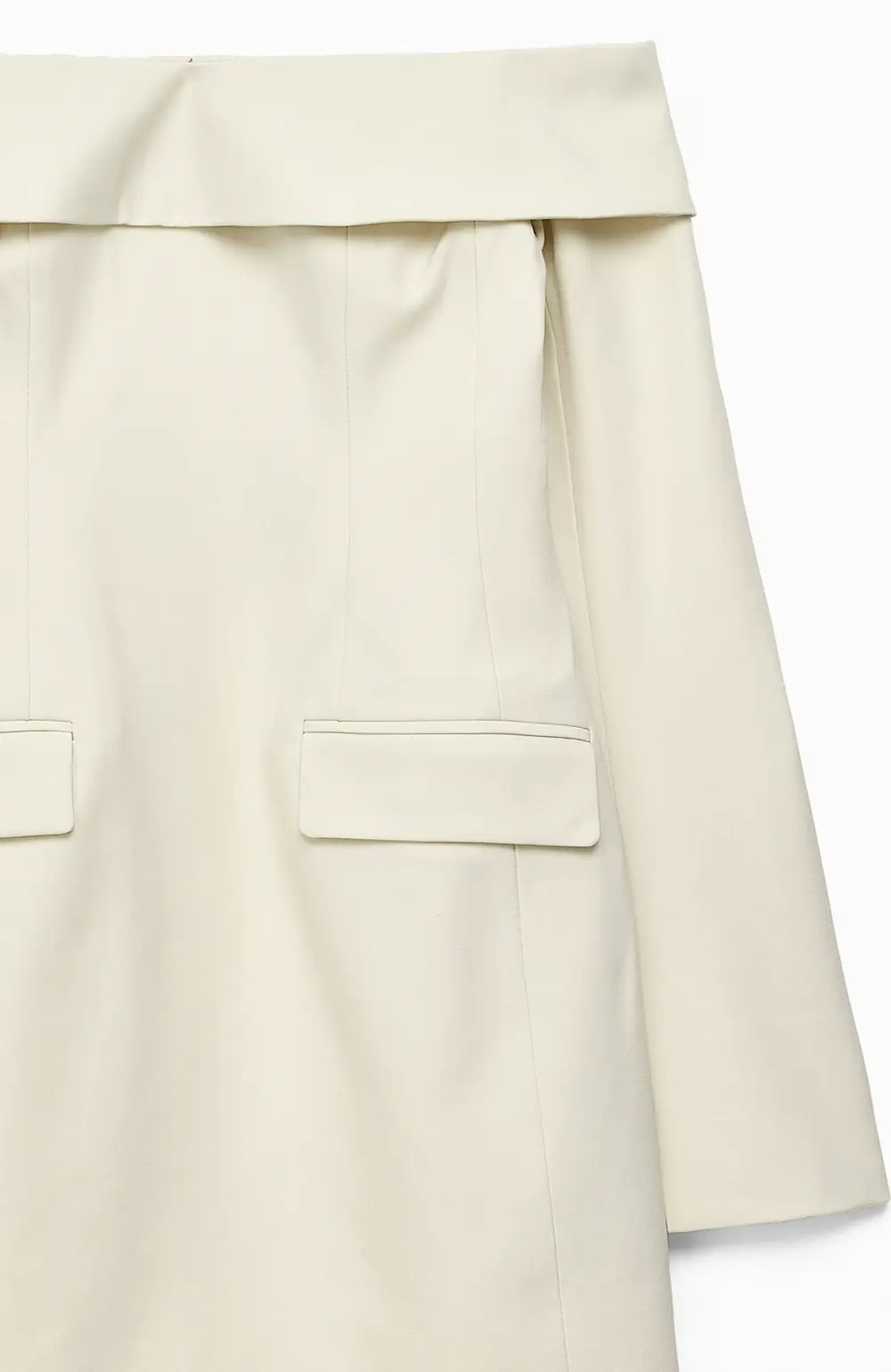 Tailored Off Shoulder Mini Dress Offwhite