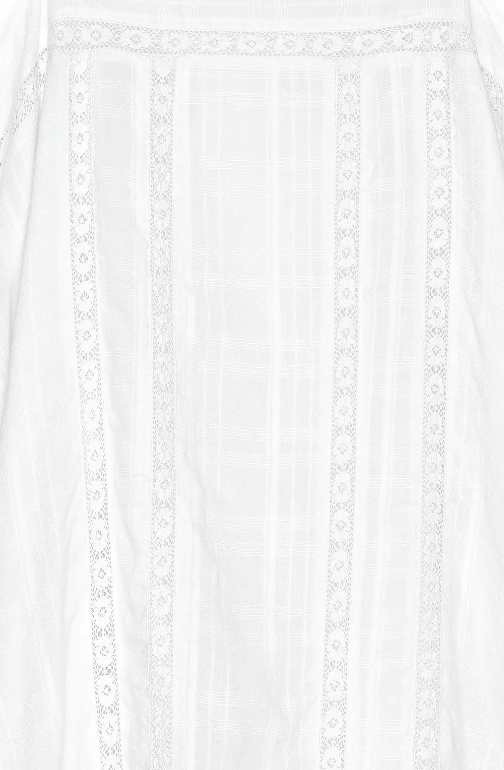 Lace Insert Tie Shoulder Mini Dress White