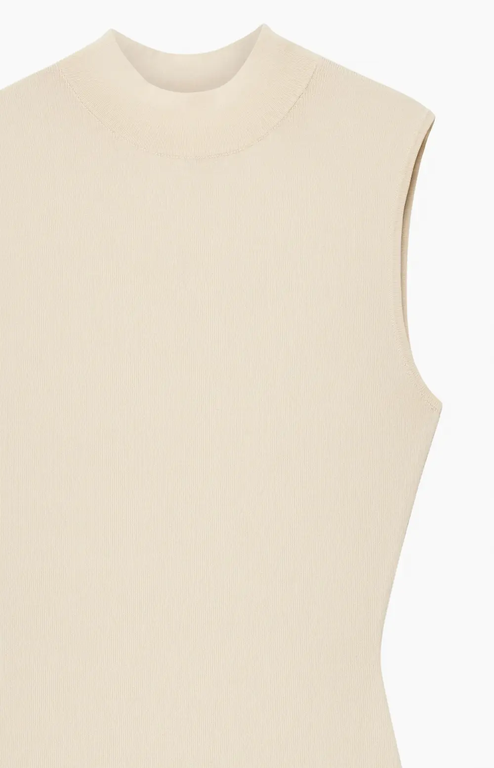Knitted High Neck Maxi Dress Beige