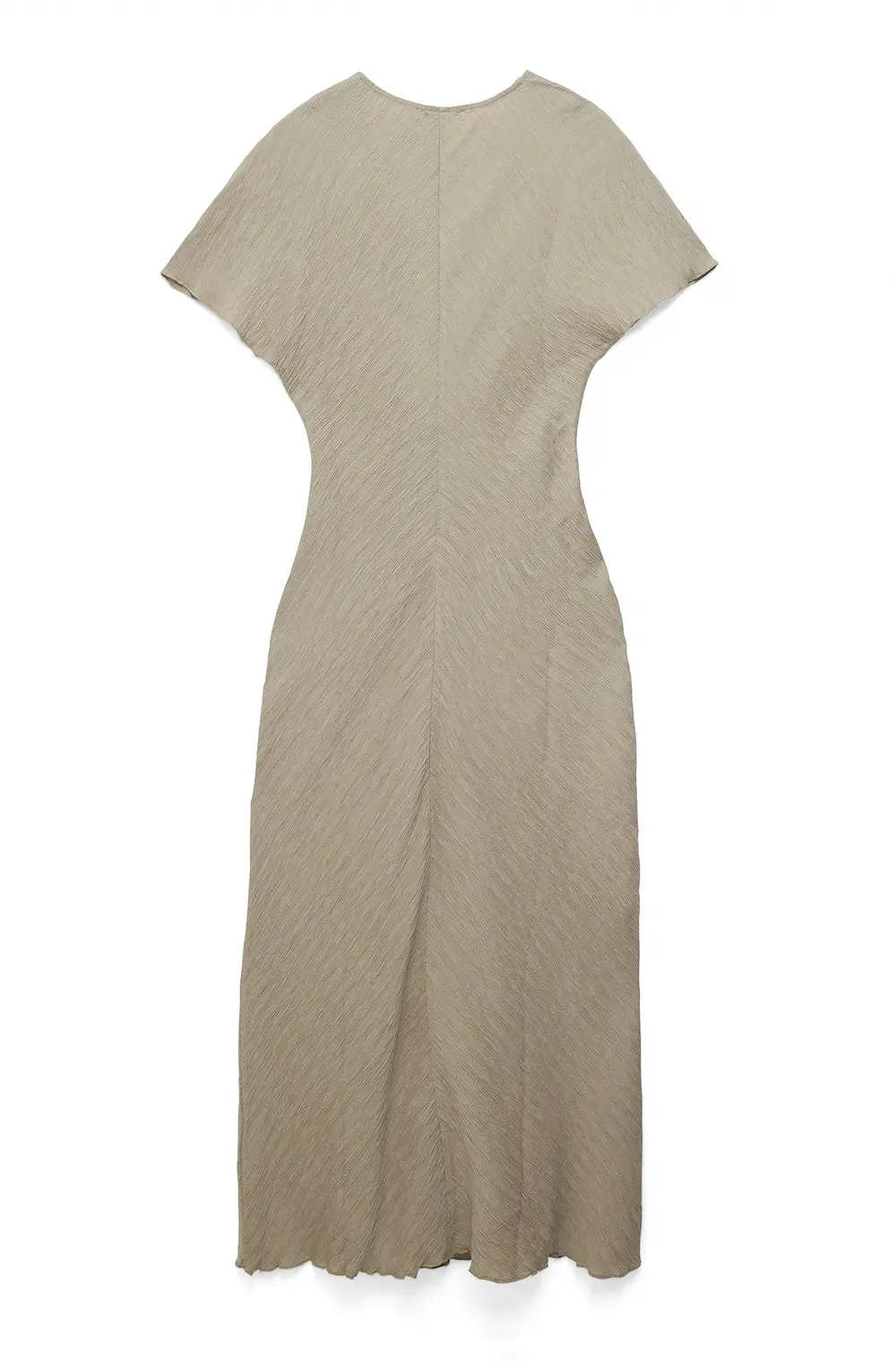 Crinkle Short Sleeve Maxi Dress Brown