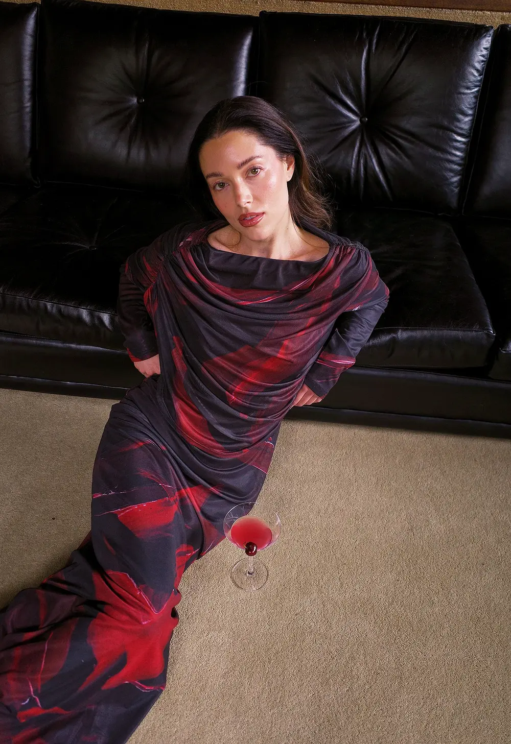 Mesh Printed Maxi Dress Multicolor