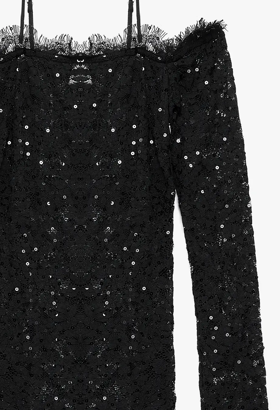 Lace Sequin Maxi dress Black
