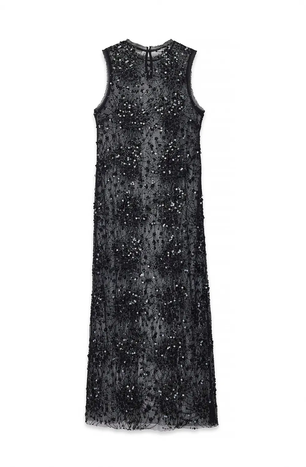 Column Sequin Maxi Dress Black