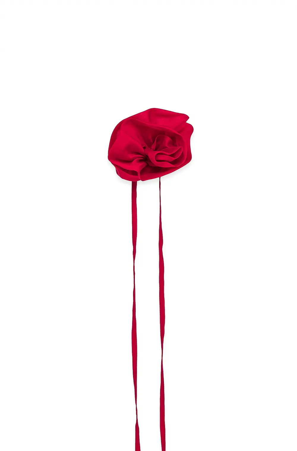 Rose Detail Ruffle Mini Dress Red