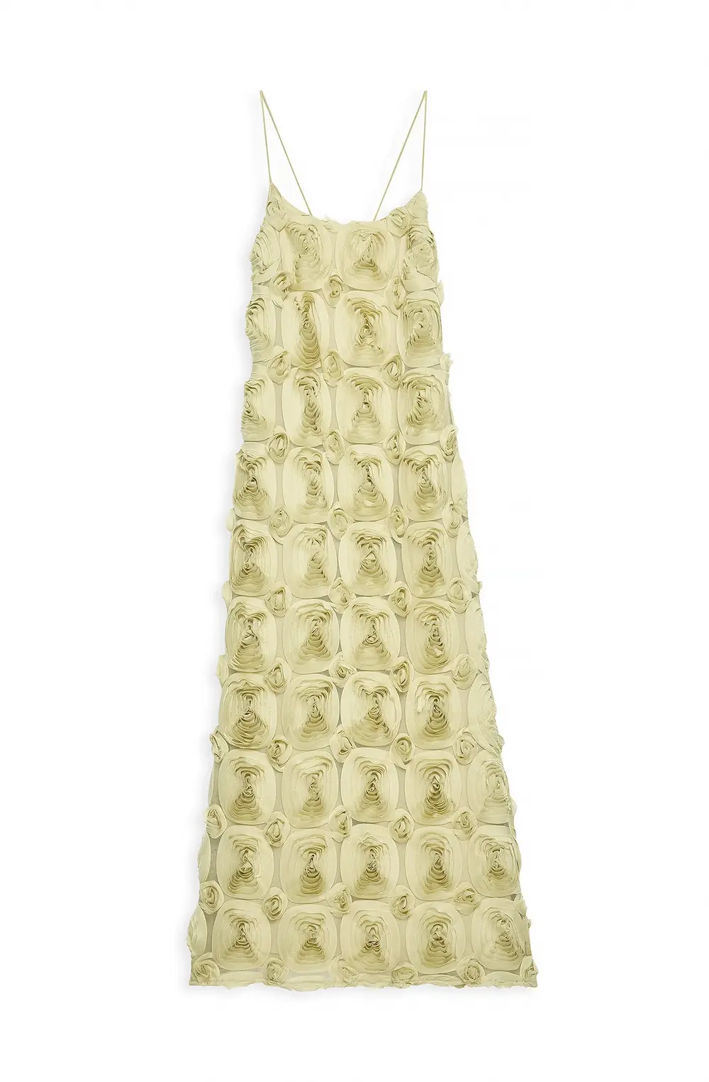Rose Texture Slip Midi Dress Green