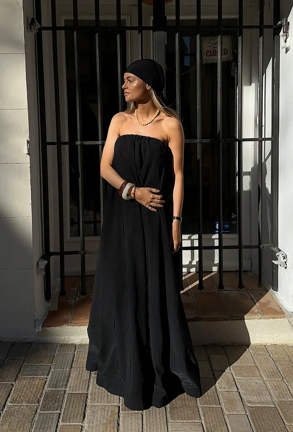 Convertible Maxi to Mini Bubble Dress Black