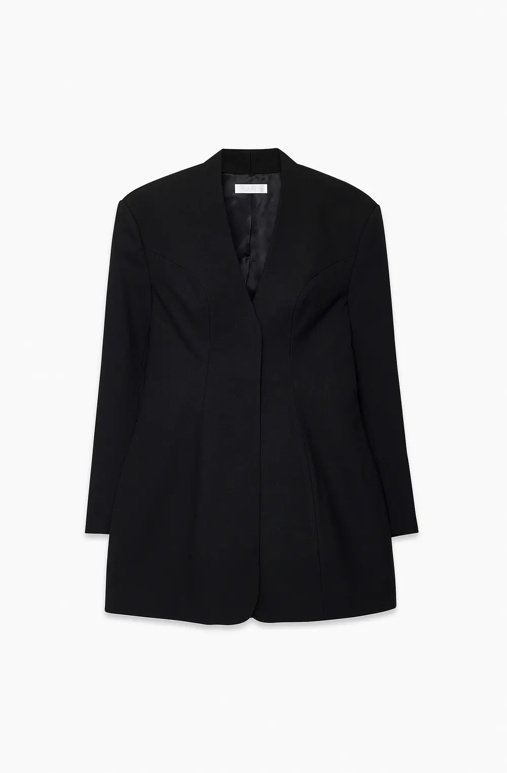 Tailored Sculpted Blazer Mini Dress Black