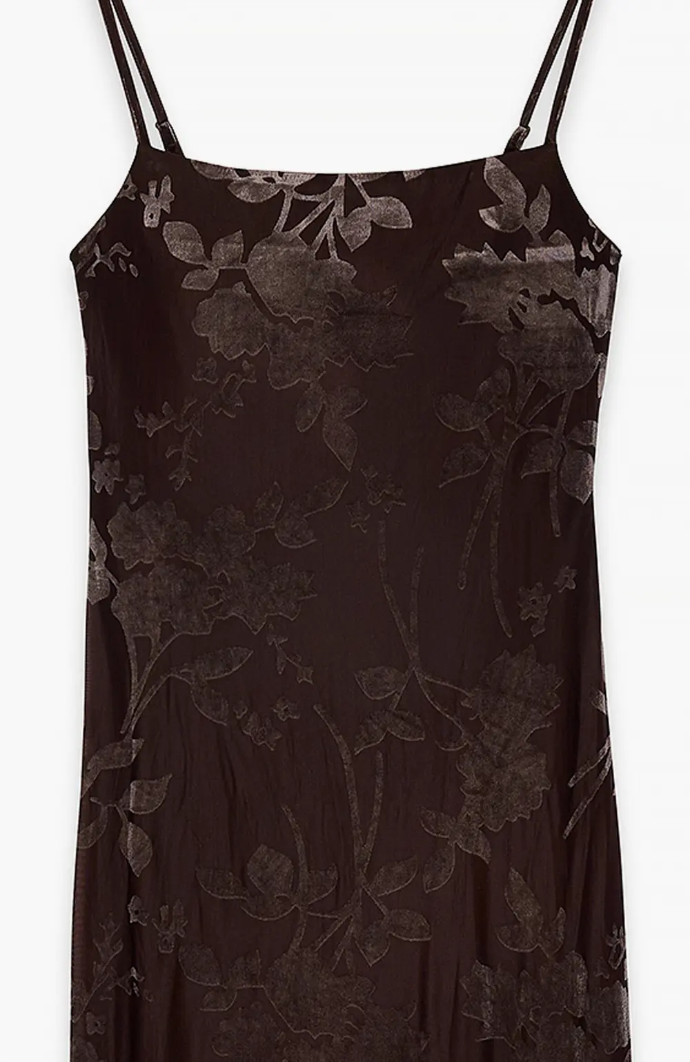 Floral Print Maxi Dress Brown