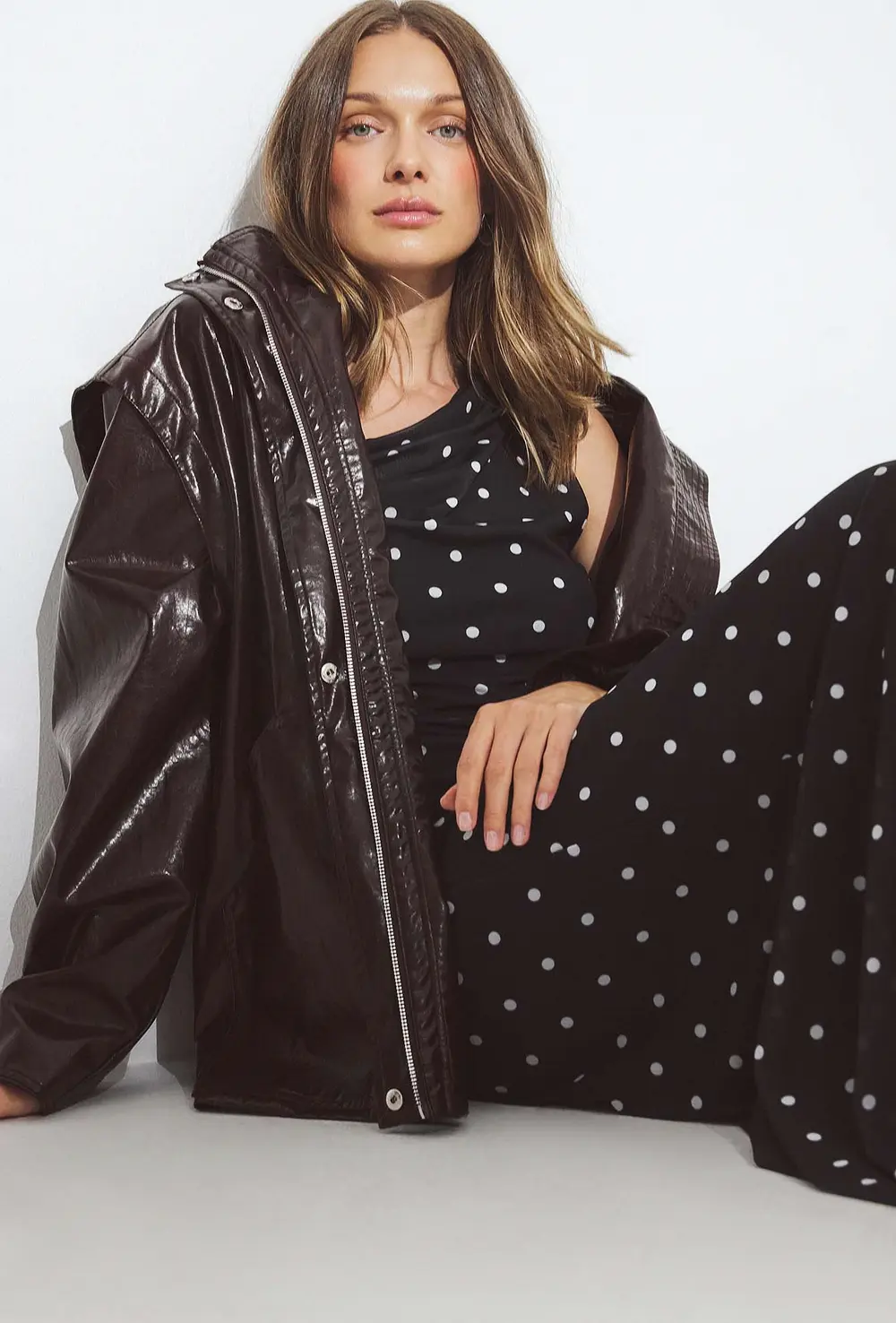 Draped Maxi Mesh Dress Black