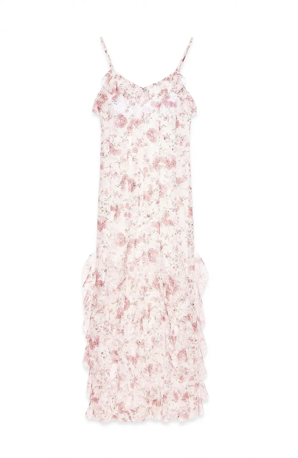 Frill Lace Maxi Dress Flower