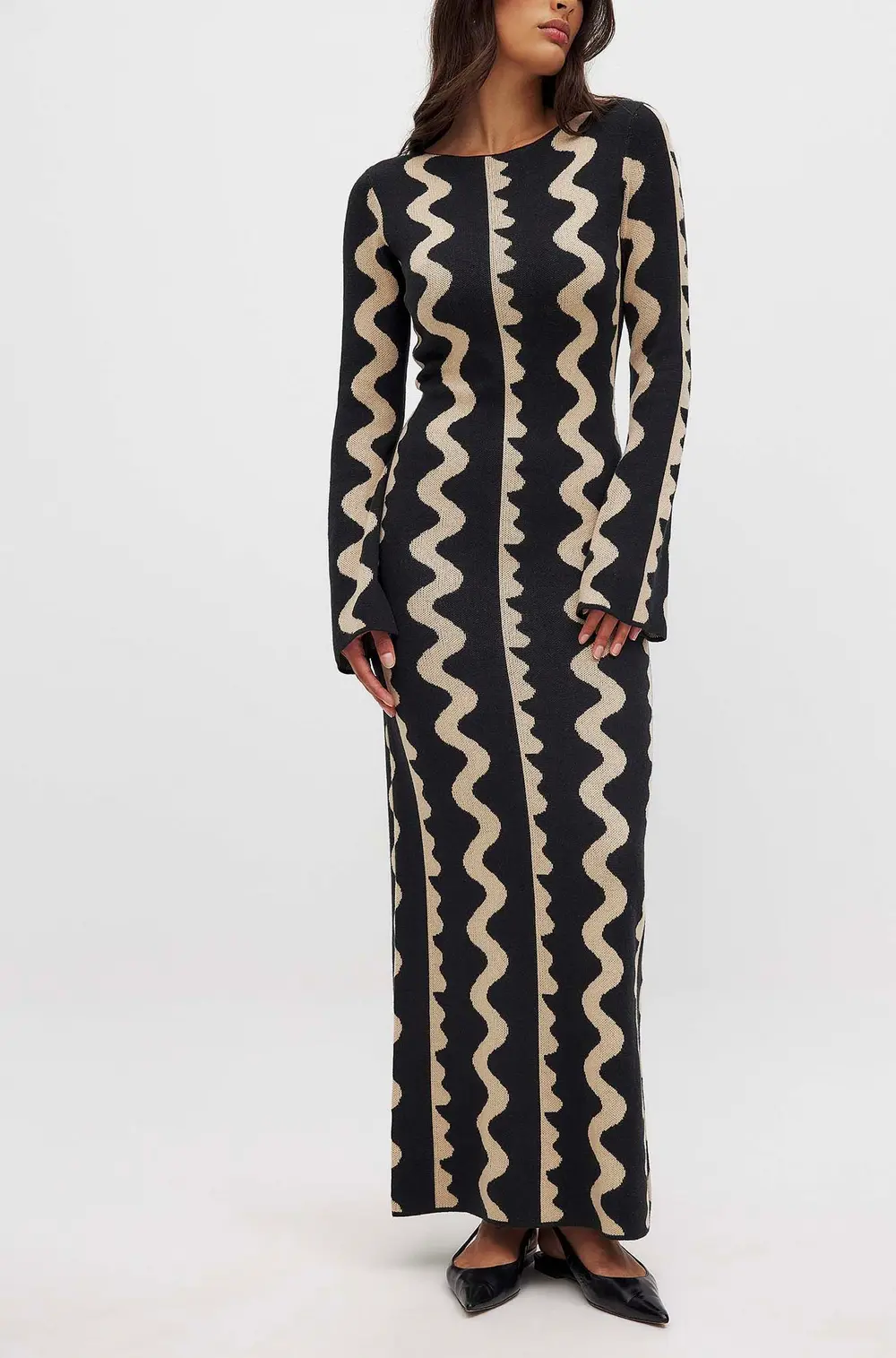 Jacquard Knitted Maxi Dress Multicolor