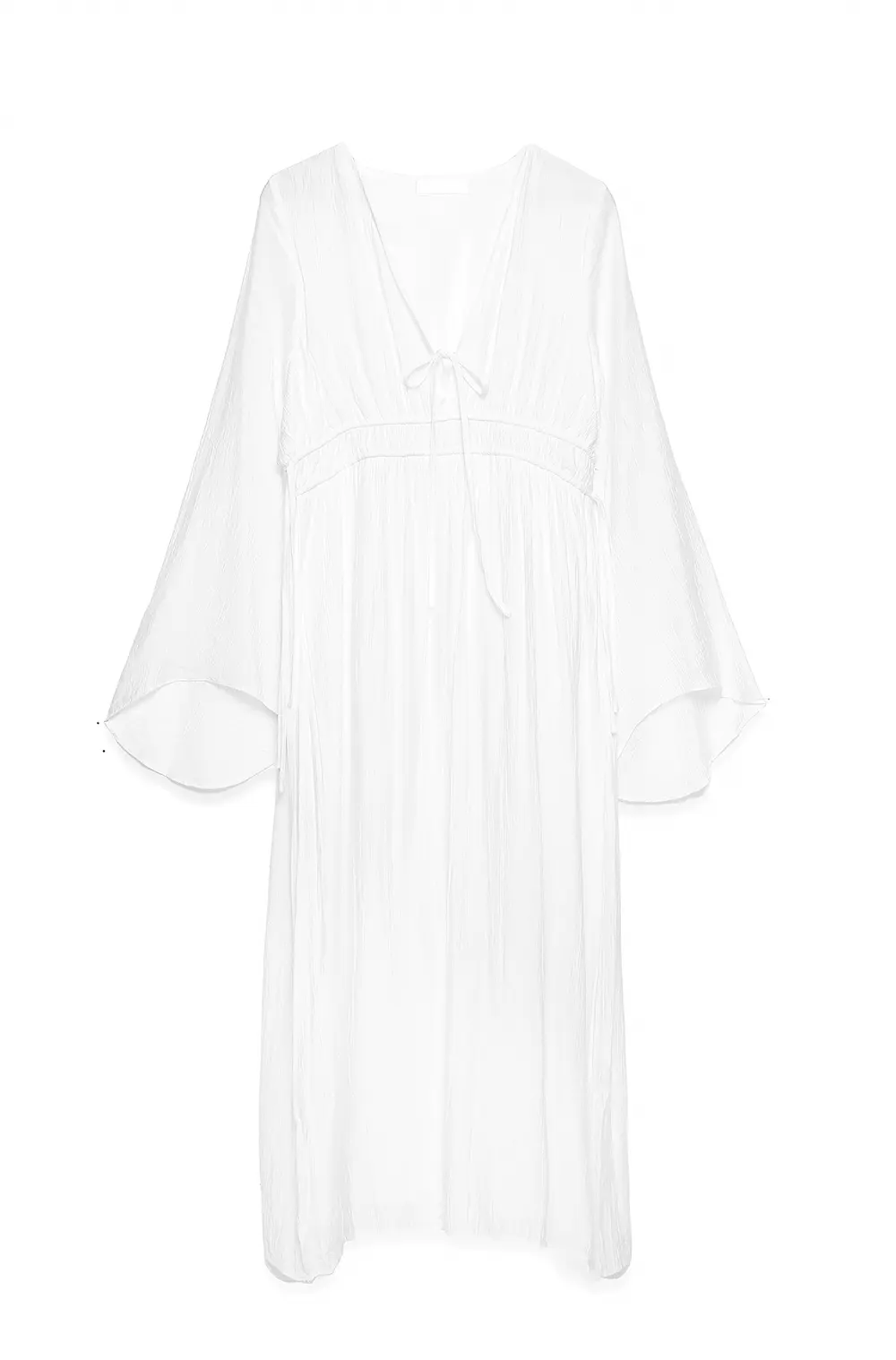 Tie Front Kaftan Dress Offwhite