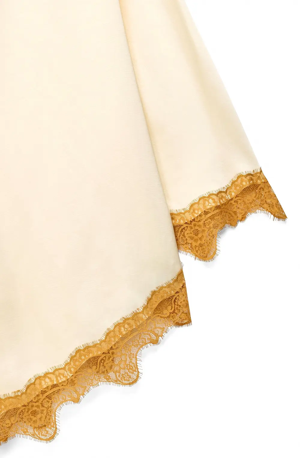 Asymmetric Lace Edge Dress Yellow
