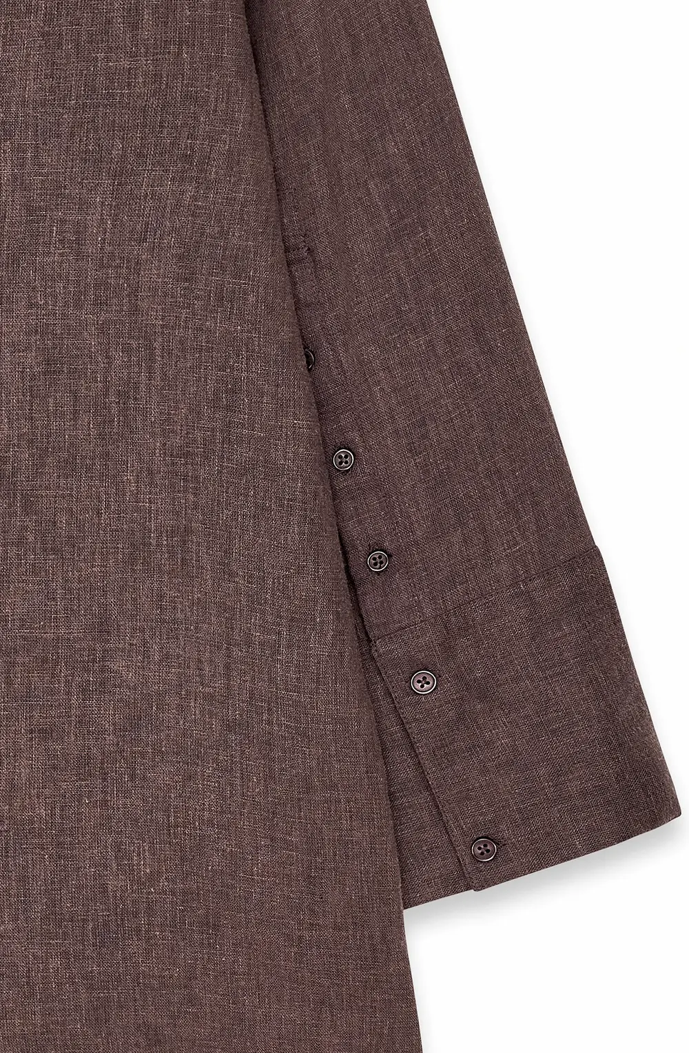 Linen Blend Mini Shirt Dress Brown