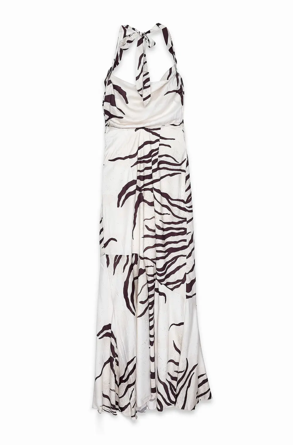 Satin Halterneck Maxi Dress Multicolor