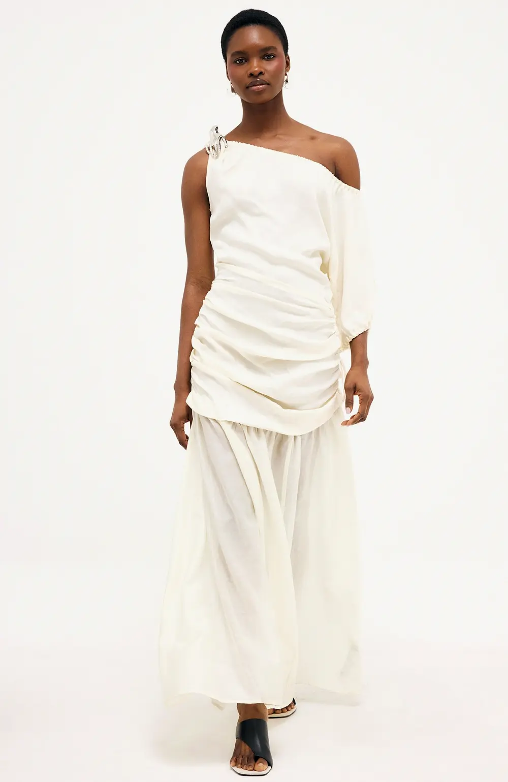 Draped Maxi Dress Beige