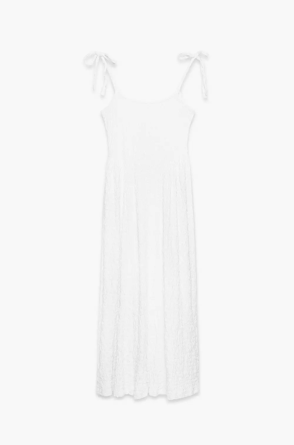 Tie Strap Midi Dress White
