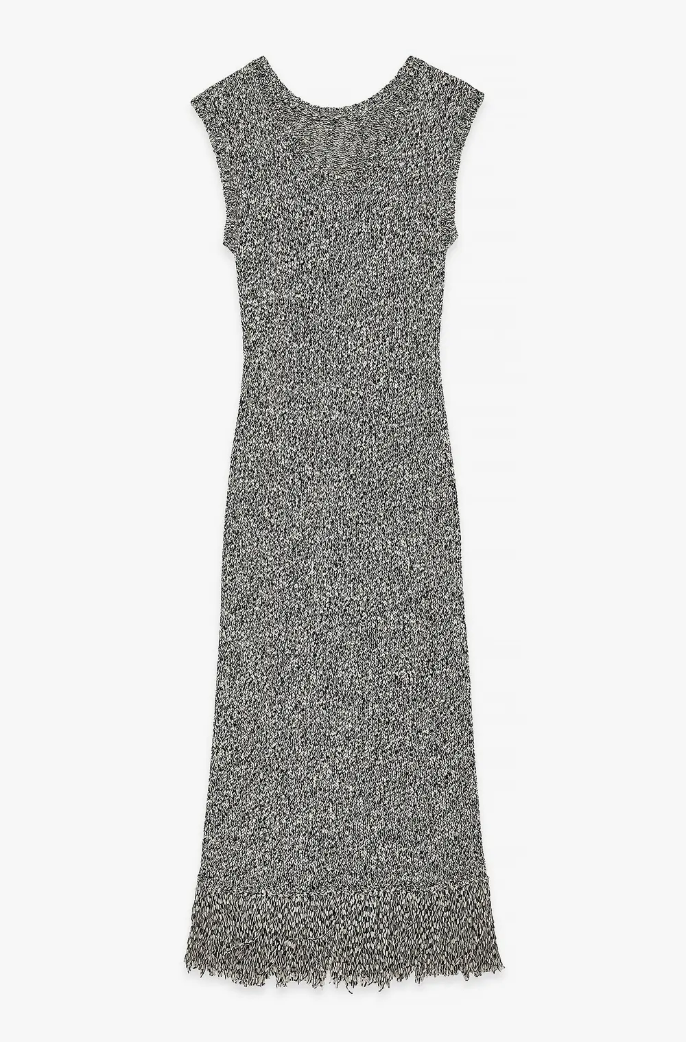 Knitted Fringe Midi Dress Multicolor