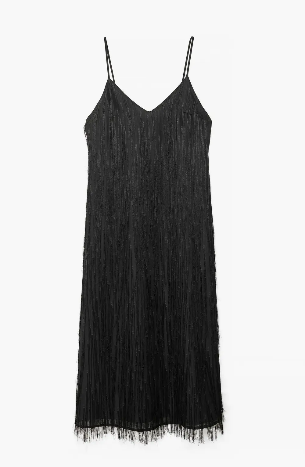 Fringe Maxi Dress Black