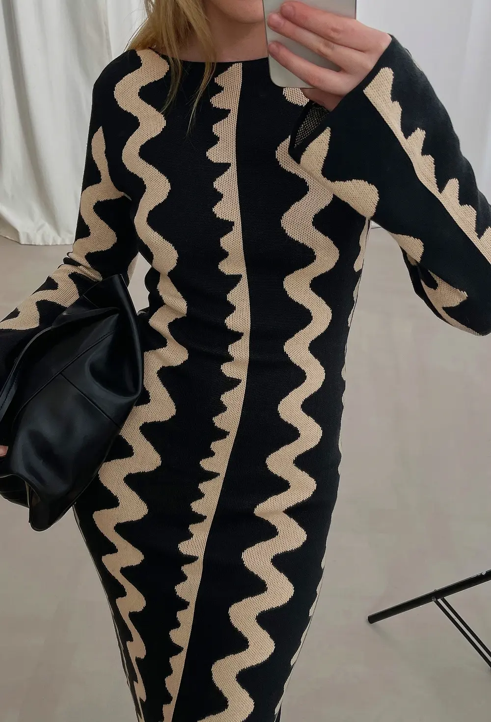 Jacquard Knitted Maxi Dress Multicolor