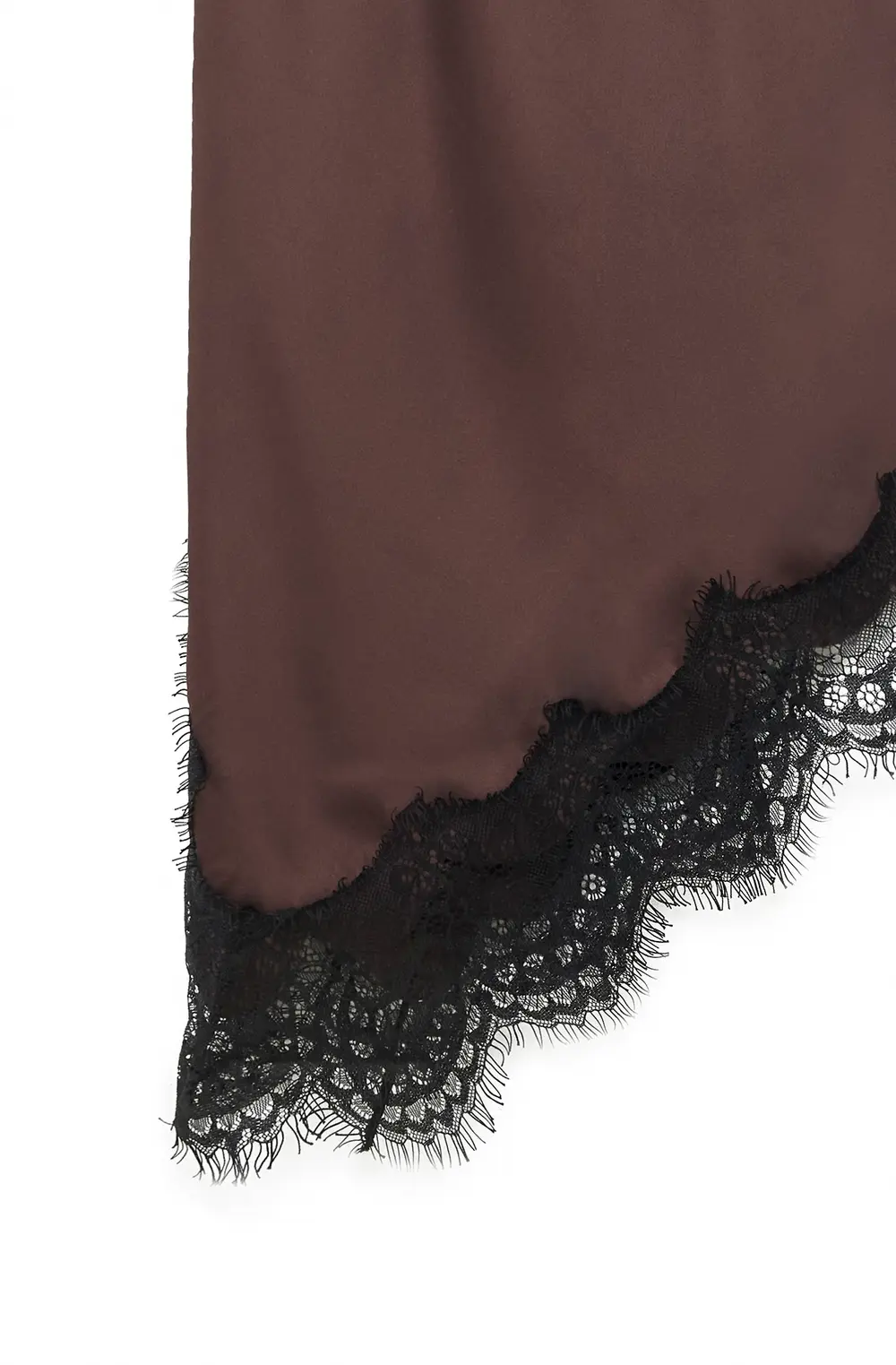 Lace Detail Halterneck Dress Brown