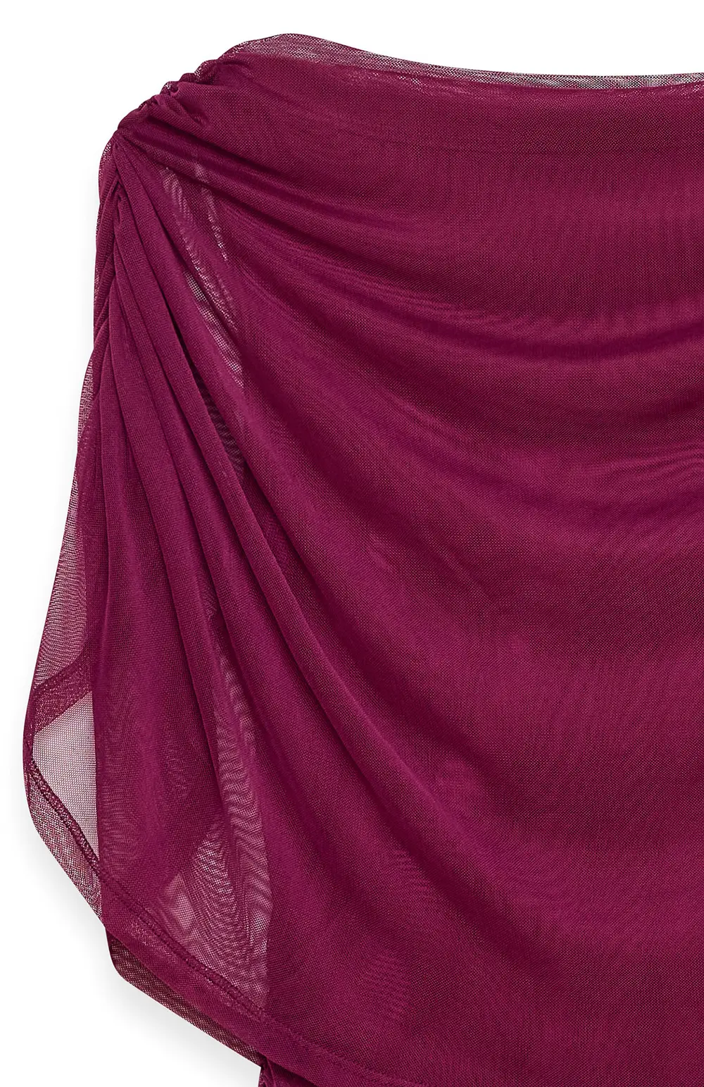 Draped Cape Mini Dress Burgundy