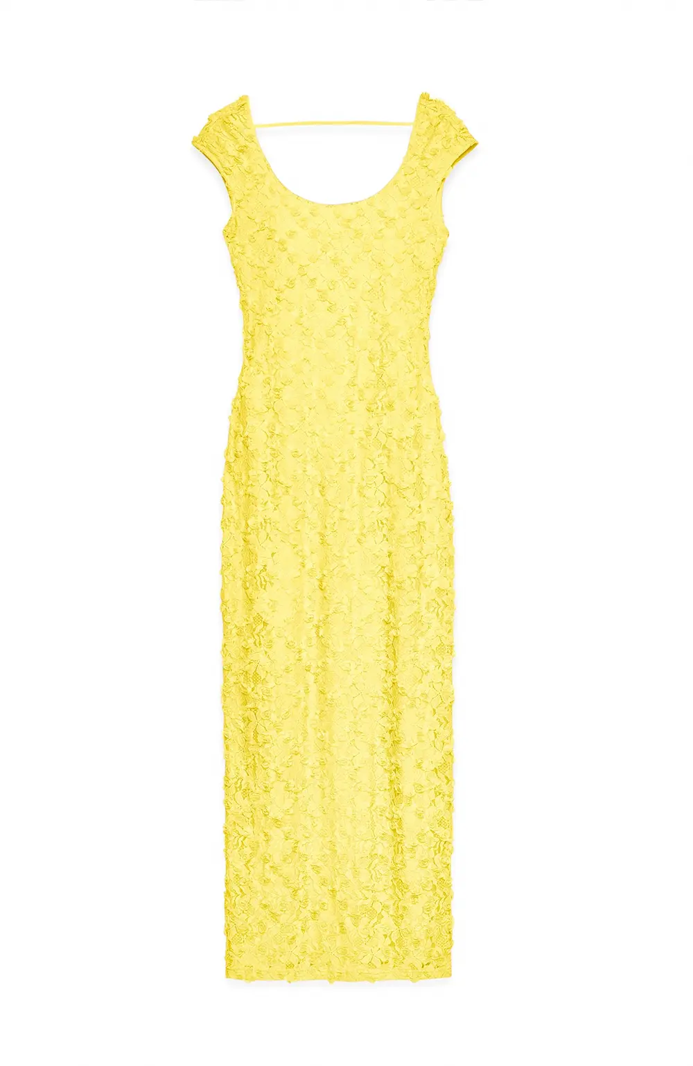 Open Back Lace Maxi Dress Yellow