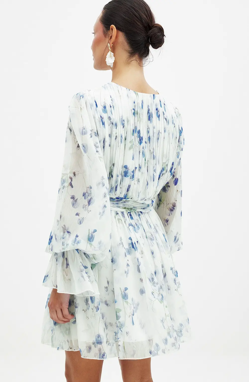 Marked Waist Mini Dress Blue