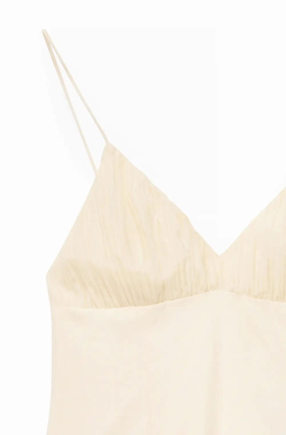 Gathered Strap Dress Beige