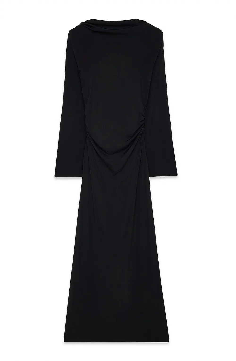 Wide Sleeve Open Back Maxi Dress Black