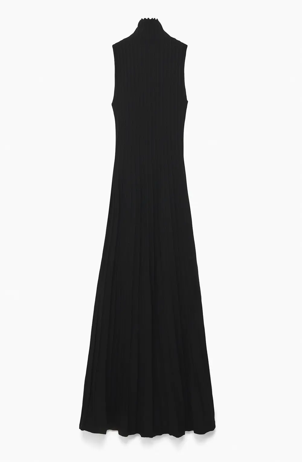 Knitted Pleated Maxi Dress Black