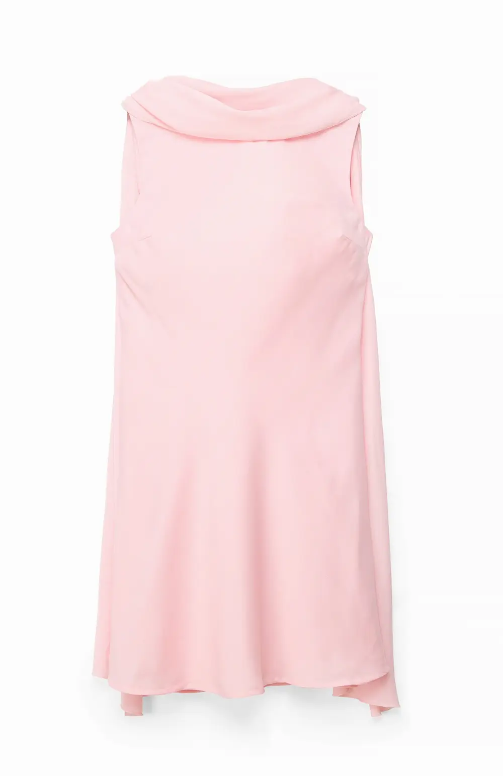 Scarf Detail Satin Mini Dress Pink