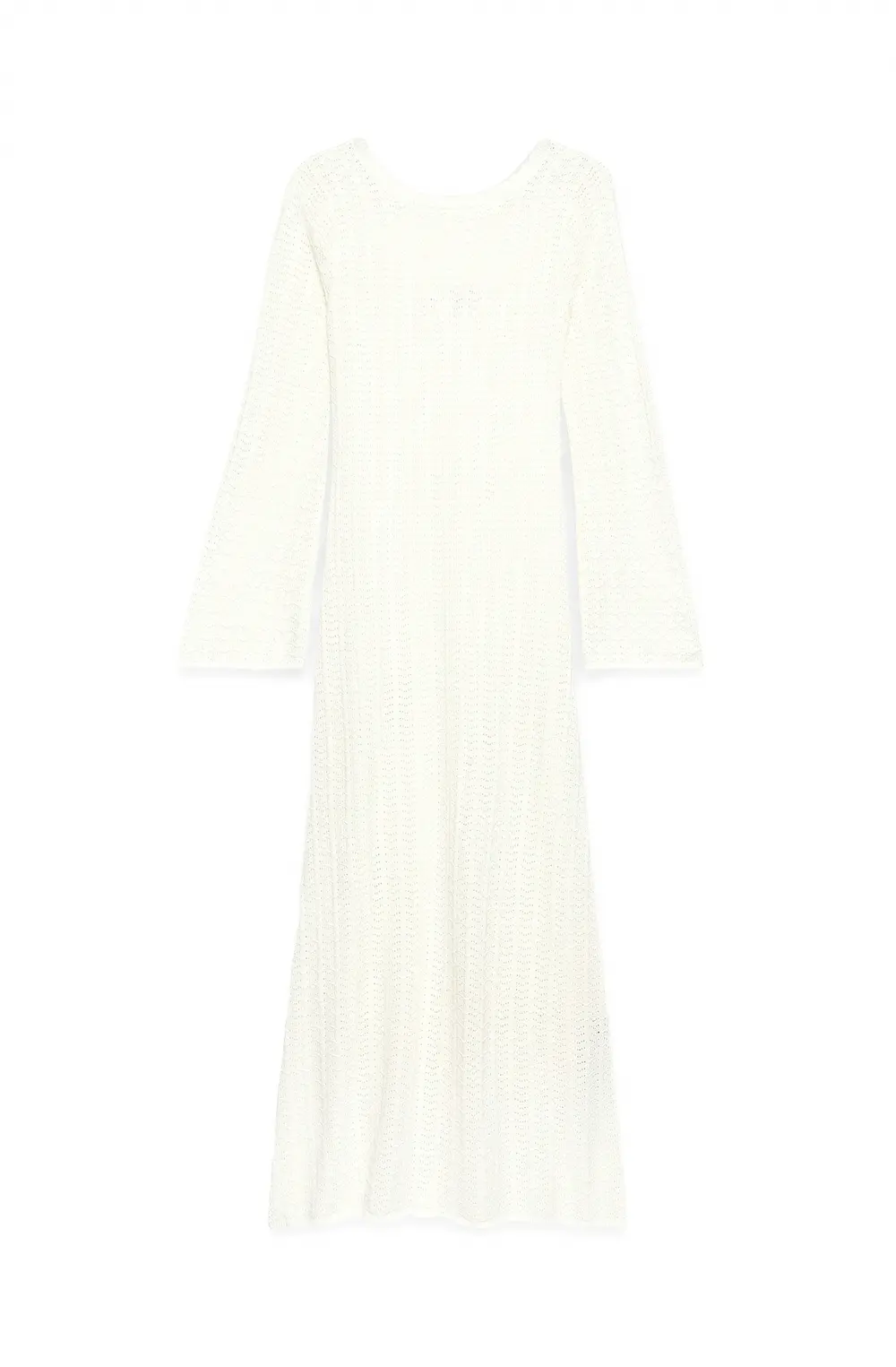 Deep Back Knitted Maxi Dress Offwhite