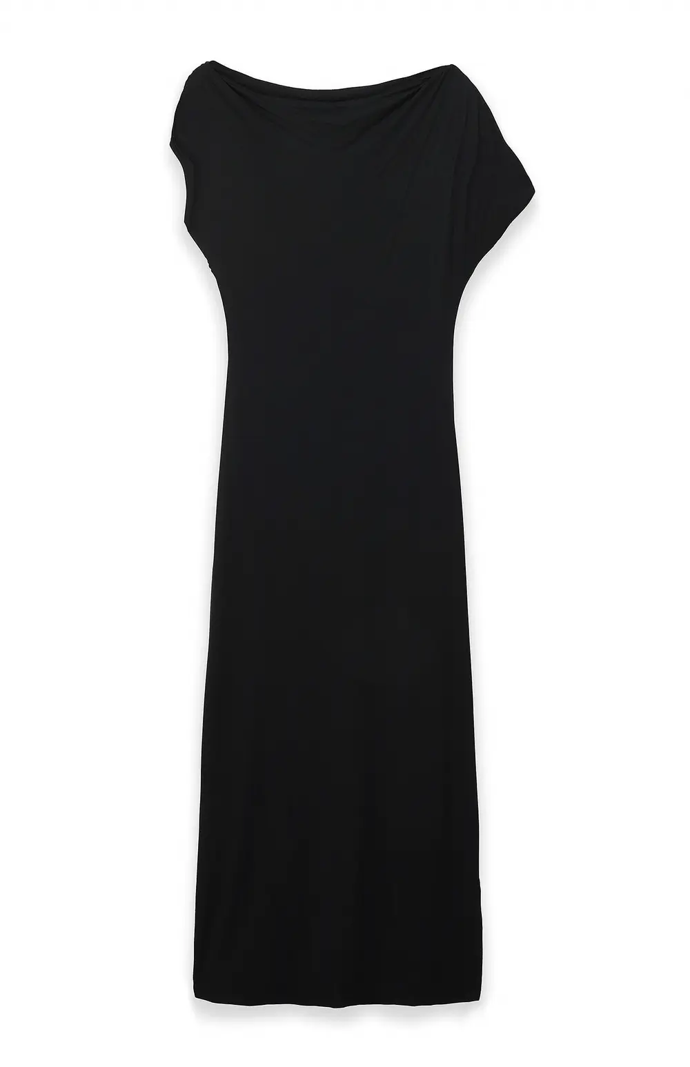 Soft Line Draped Maxi Dress Black
