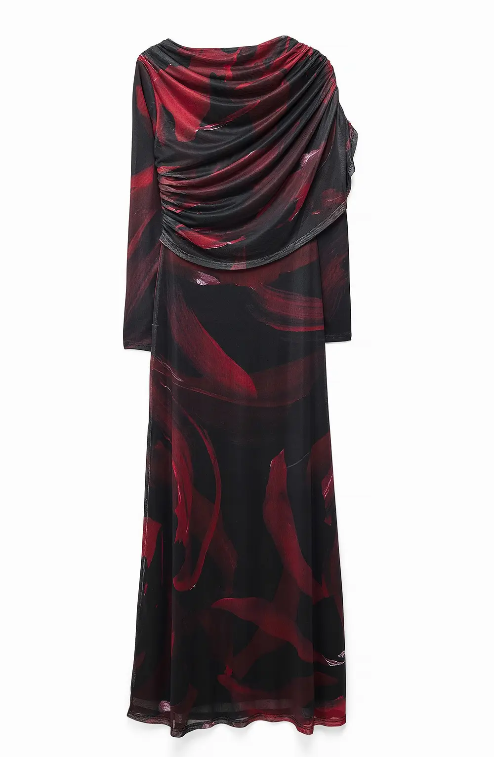 Mesh Printed Maxi Dress Multicolor
