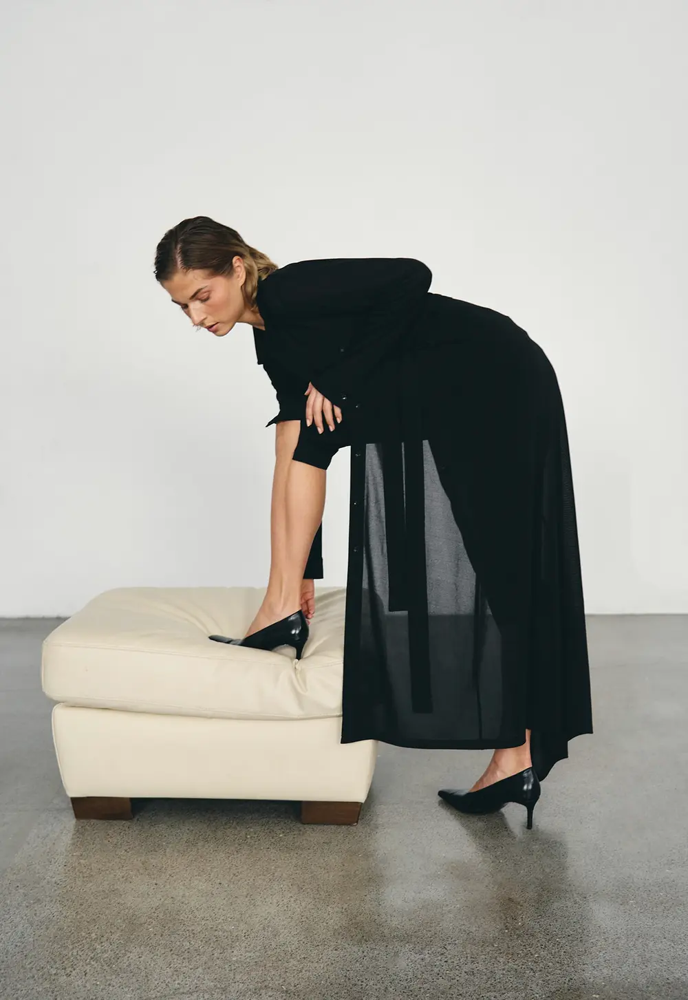 Button Down Maxi Dress Black