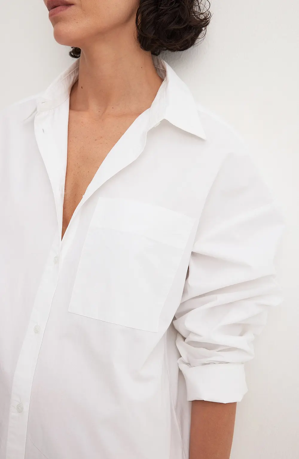Cotton Maxi Shirt Dress White