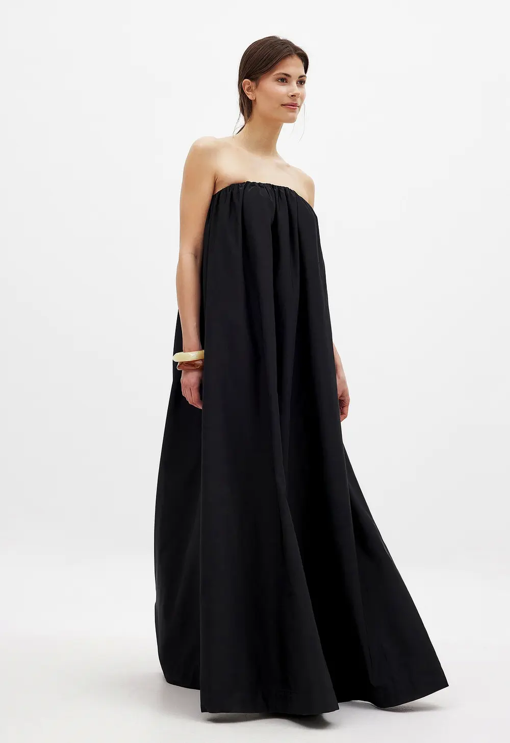 Convertible Maxi to Mini Bubble Dress Black