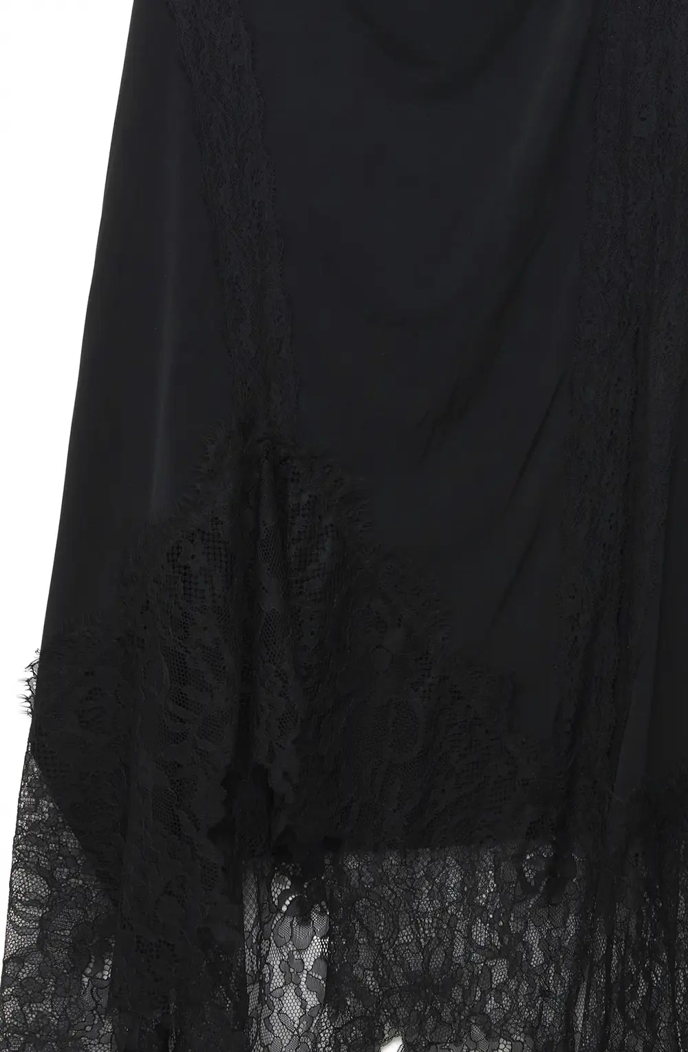 Lace Detail Asymetric Dress Black