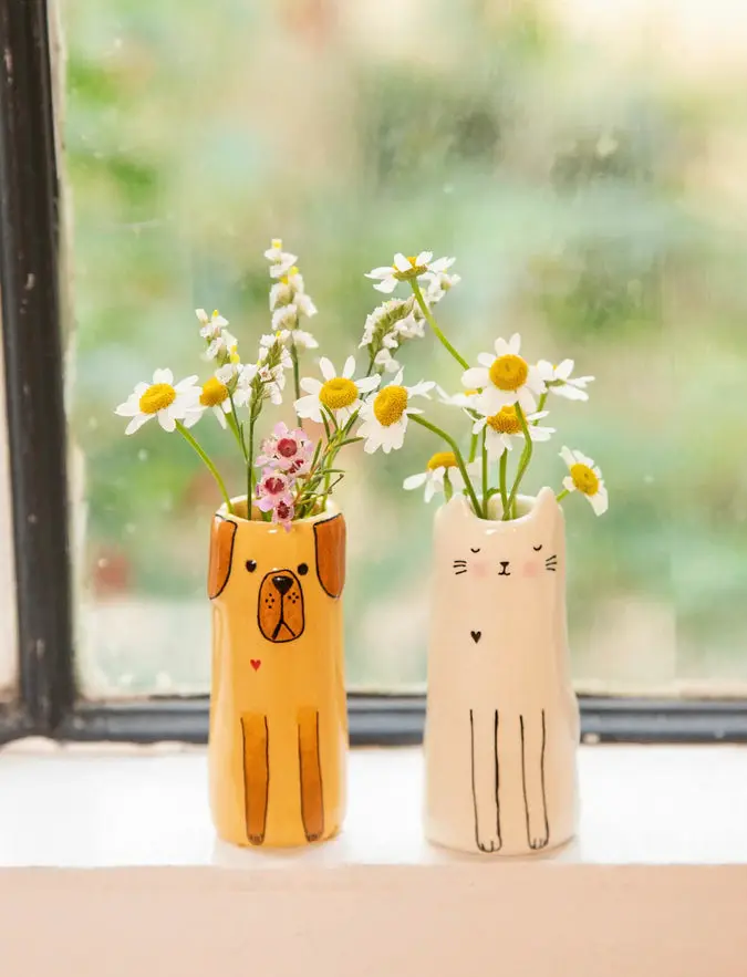 Cutest Little Bud Vase - Cat