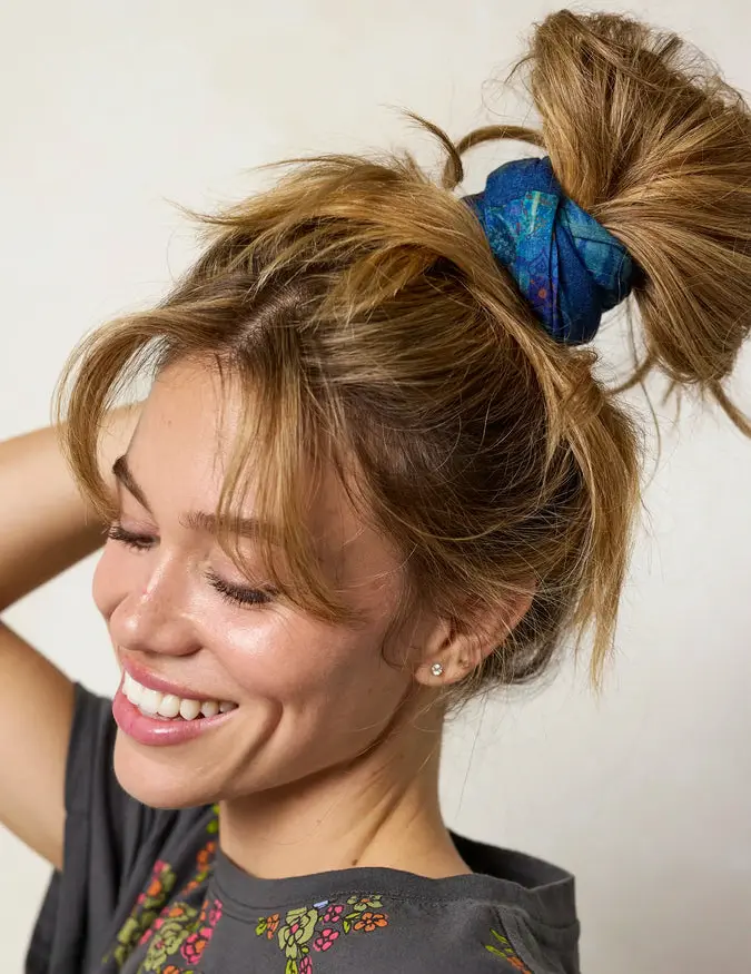 Full Boho Bandeau® Headband - Navy Patchwork