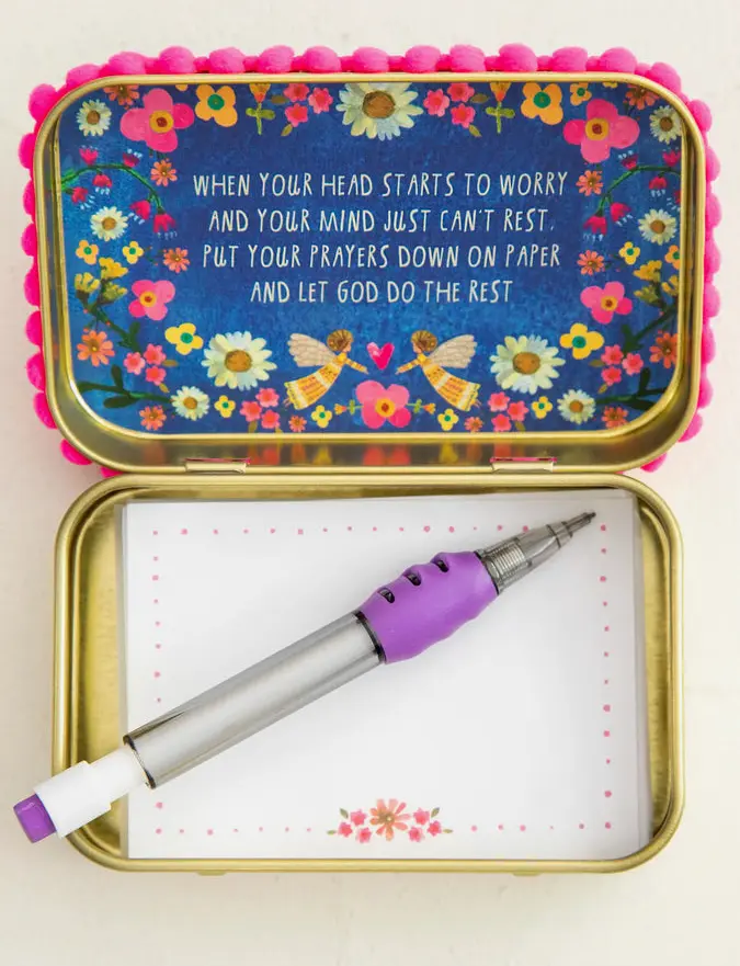 Tin Prayer Box - Denim