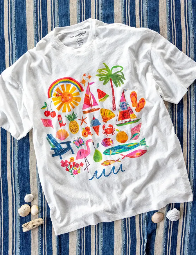 Life Is A Canvas Cotton Tee - Summer Icons