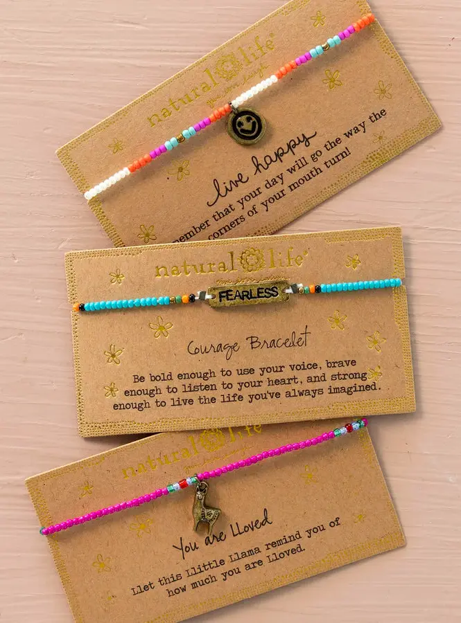 Giving Beaded Bracelet - Live Happy