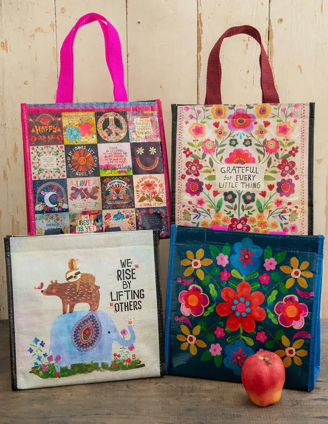 Insulated Lunch Bag - Navy Folk Floral