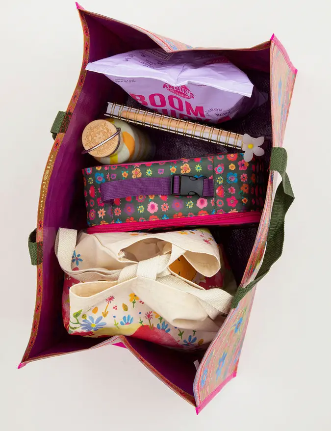 Carry All Happy Tote Bag - Floral Border