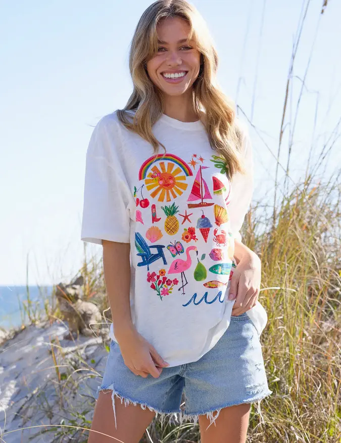 Life Is A Canvas Cotton Tee - Summer Icons